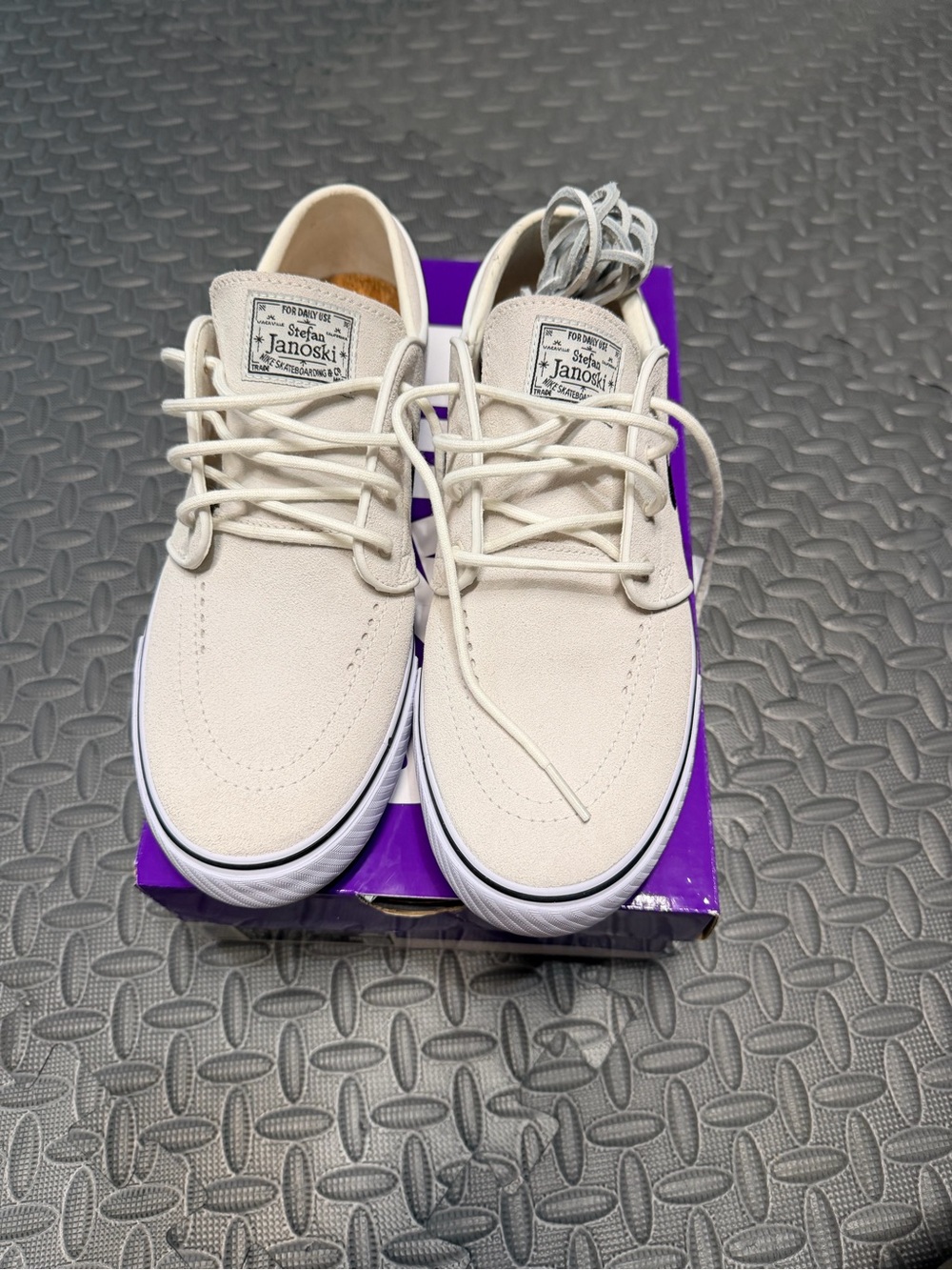 Nike SB Janoski Canvas Sneakers in Cream with White Soles